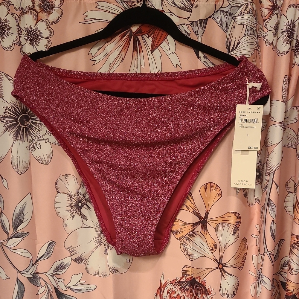 Good American Pink High-Cut Swim Panties